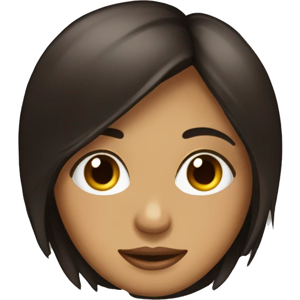 Chica de pelo lacio morena de ojos cafe oscuro emoji