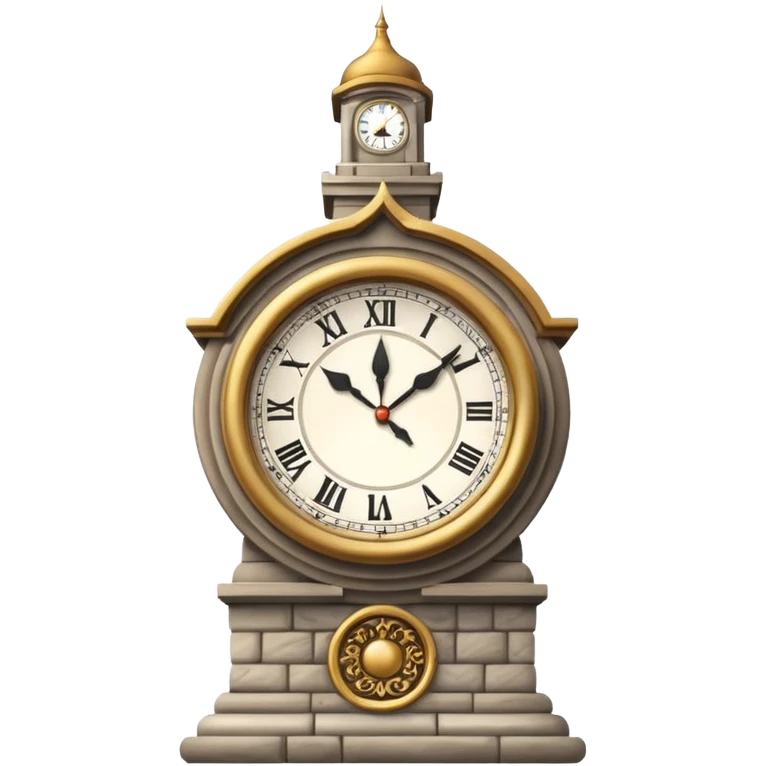 make an emoji which are a clock tower   but the tower is rond emoji