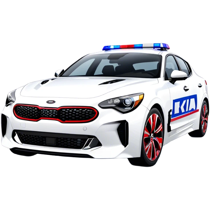 Police Car - Kia Stinger (Model Year: 2018) (Iconic Colour: White with blue and red markings) emoji