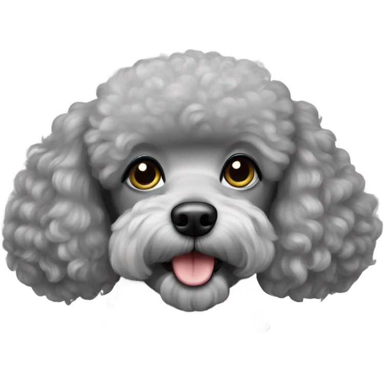 Silver gray poodle emoji