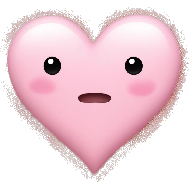 soft pink heart with glitter emoji