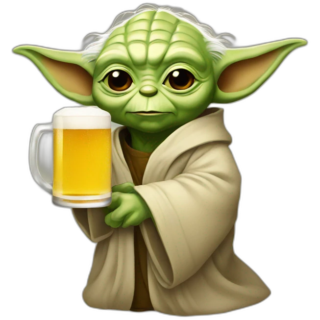 Yoda with beer  emoji