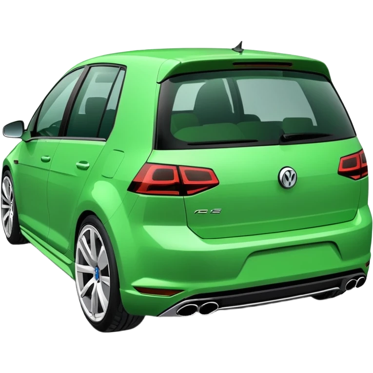 peut tu me faire une golf R verte flash avec des roue blanche  emoji