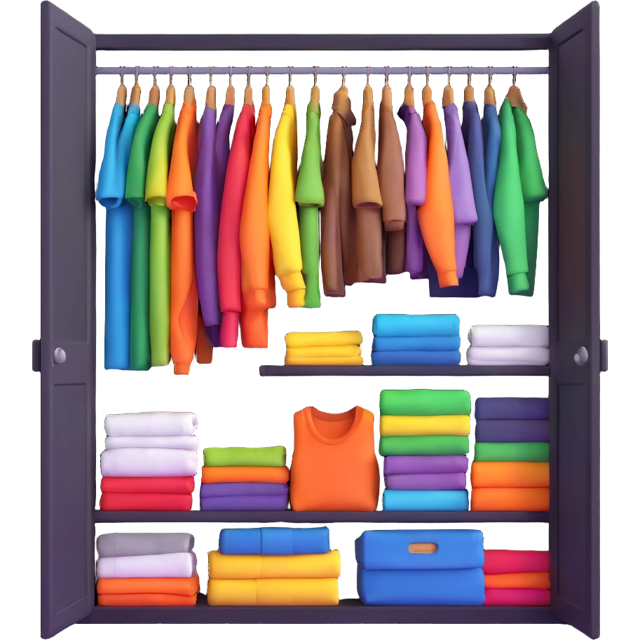 armario lleno de ropa a reventar emoji