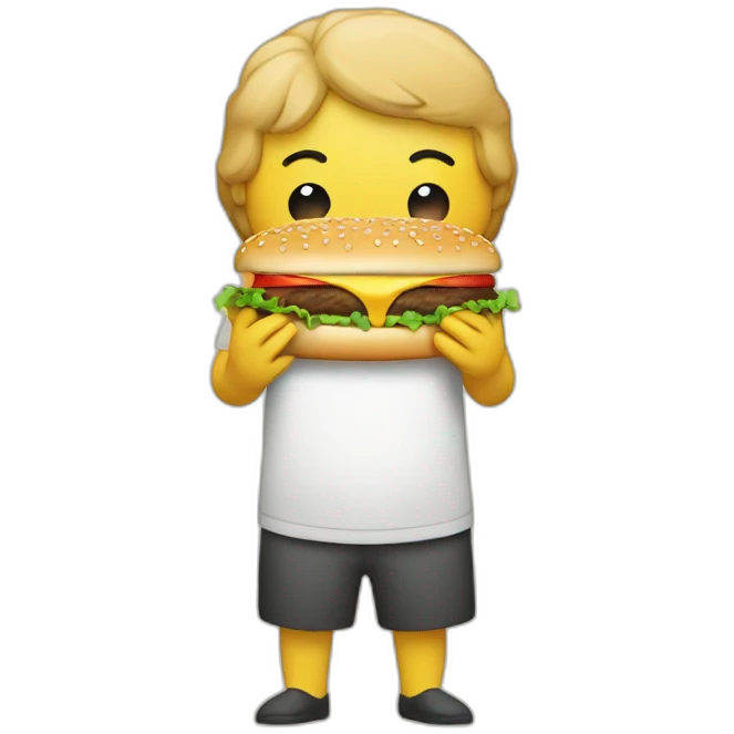 Someone eating a burger emoji