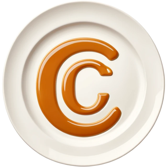 A modern icon of a white ceramic plate with a refined sauce drizzle shaped like the letter C, subtly expressing the CatchTable brand identity. Use a sleek, minimal style.
The sauce drizzle should thin and include a color #FF3D00.
Soft shadows, simple lines, high-end visual mood. emoji