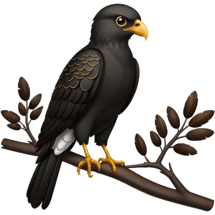 black hawk bird emoji