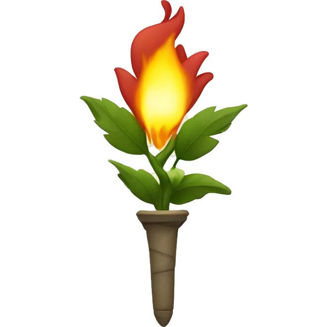 Torch with flower emoji