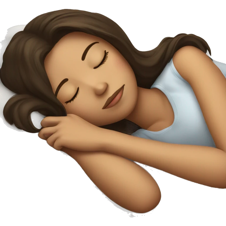 Brunette girl sleeping emoji