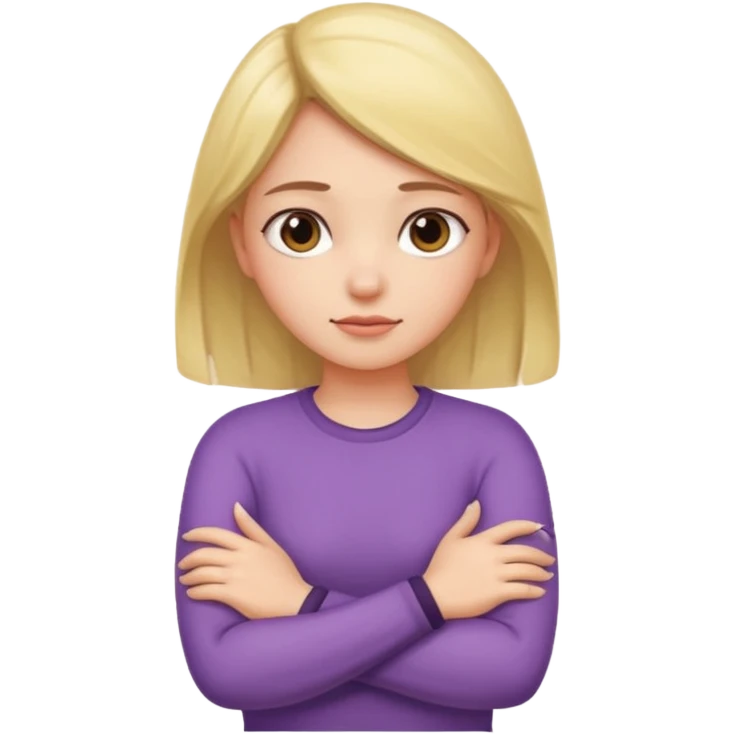 Arms crossed holding neck girl emoji