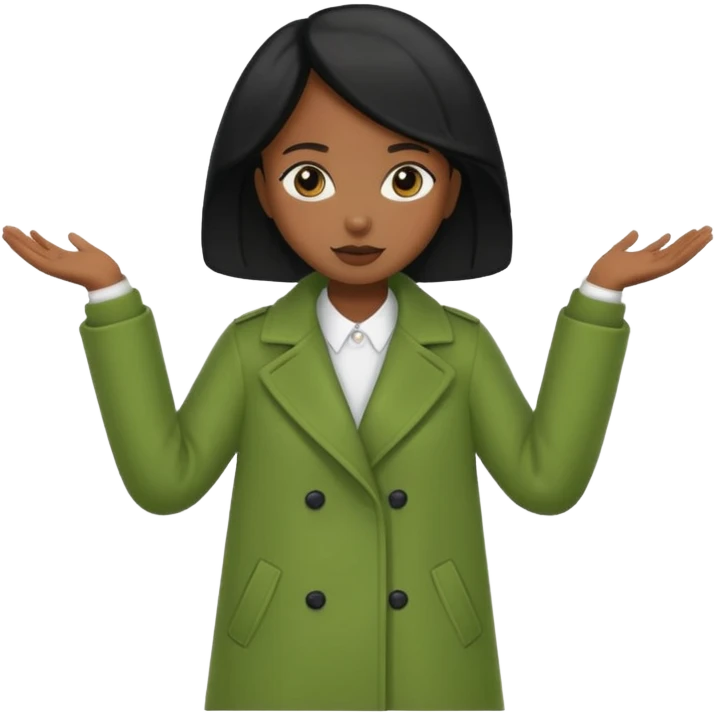 green coat black girl  emoji