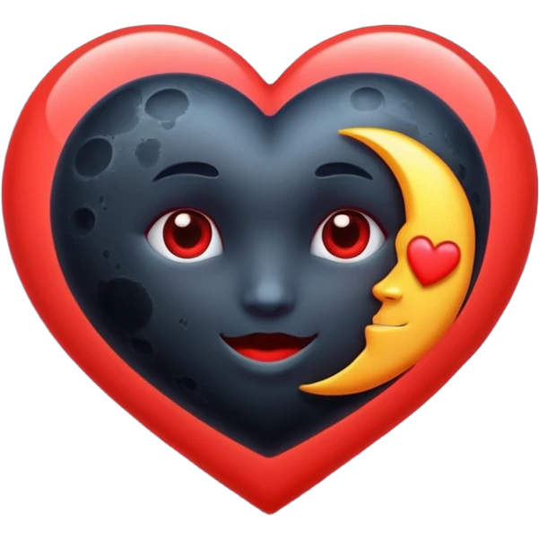 heart with a dark moon emoji