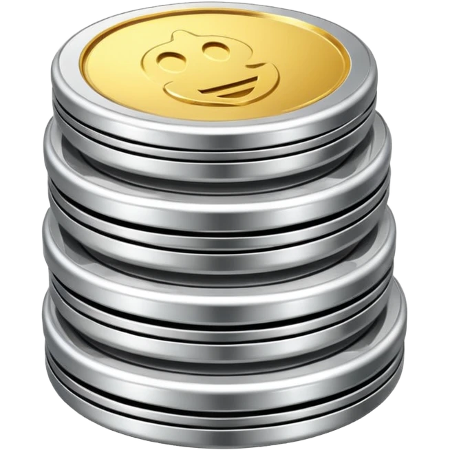 a stack of three coinsa stack of two coins emoji
