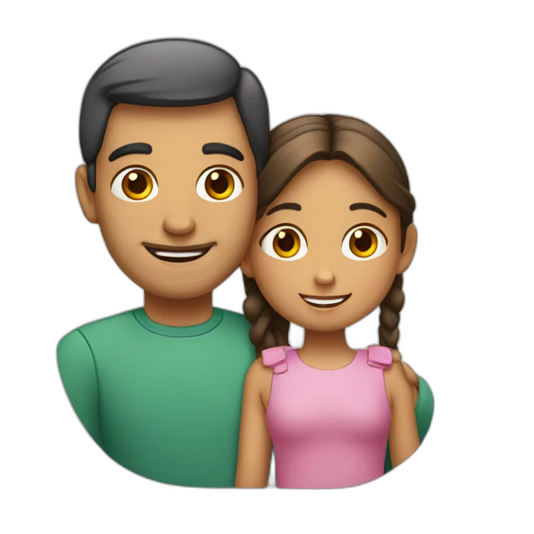 Una familia de un padre, y una niña emoji