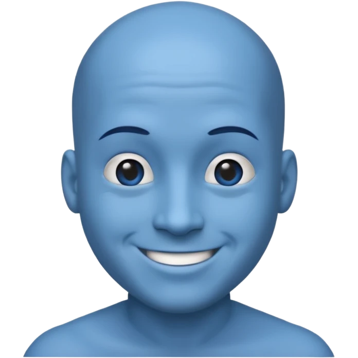 Bald male emoji with blue skin emoji