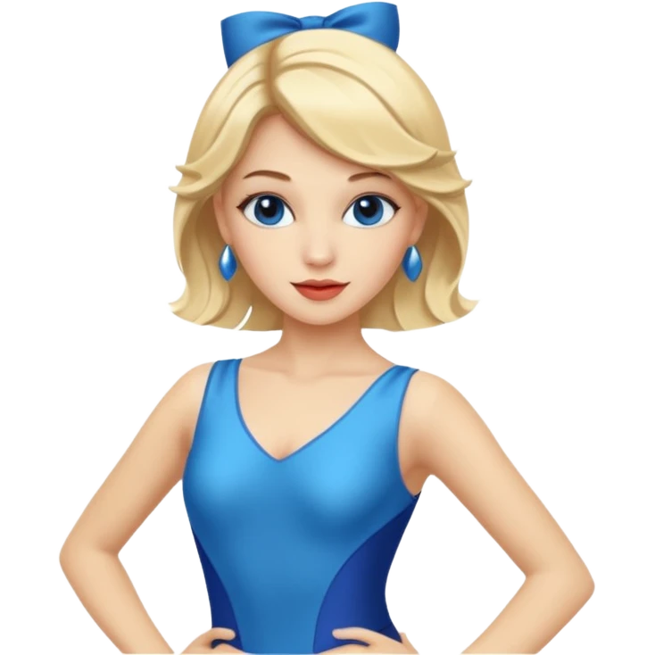 blue jazz style dance costume on blonde emoji