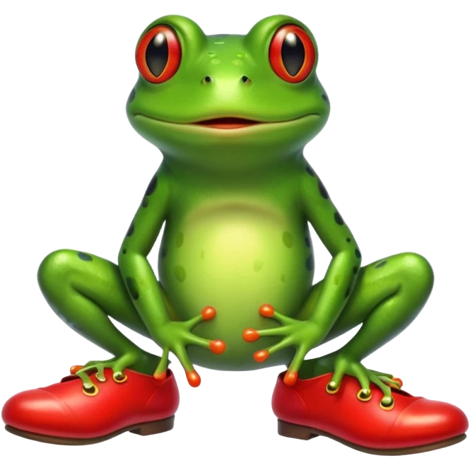rana con zapatos rojos emoji
