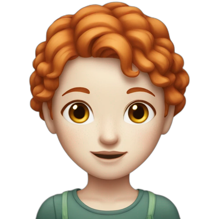 a cute redhead girl with pale white skin and freckles emoji