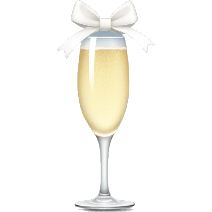 Champagne glass with a white bow emoji