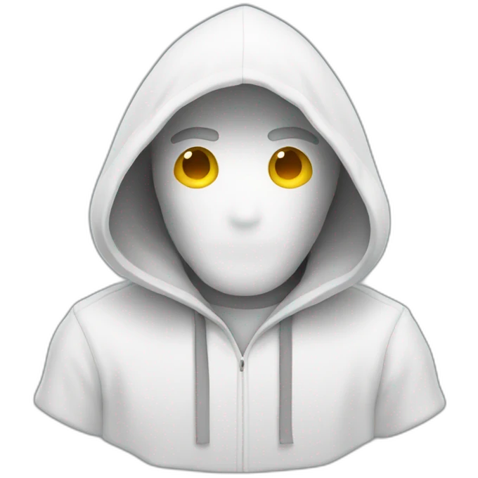 hooded man in white emoji