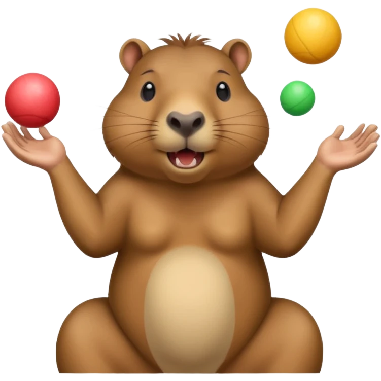 Juggling capybara moaning emoji