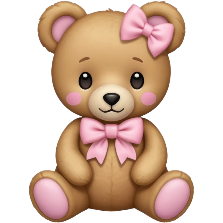 teddy bear with pastel pink bow emoji
