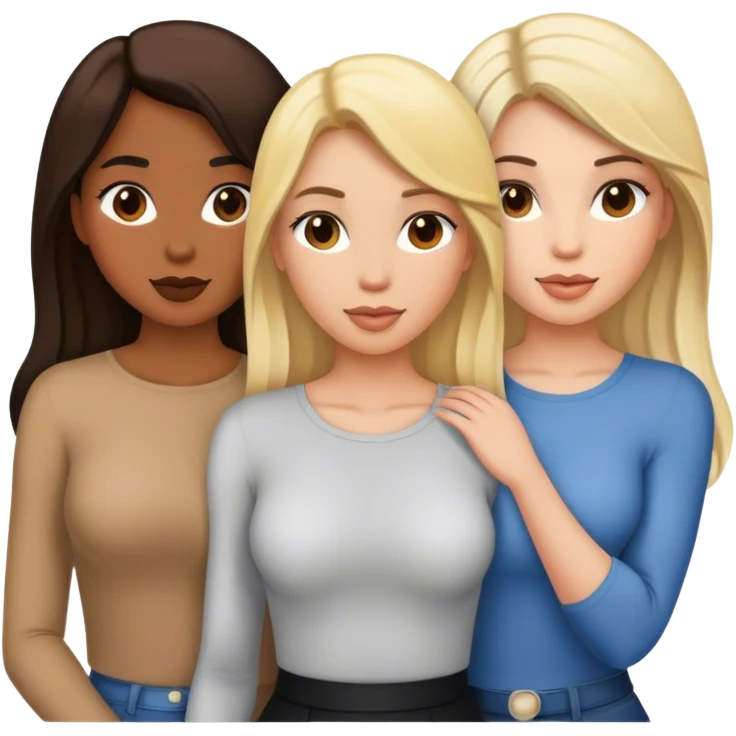 One blonde and three brunettes emoji