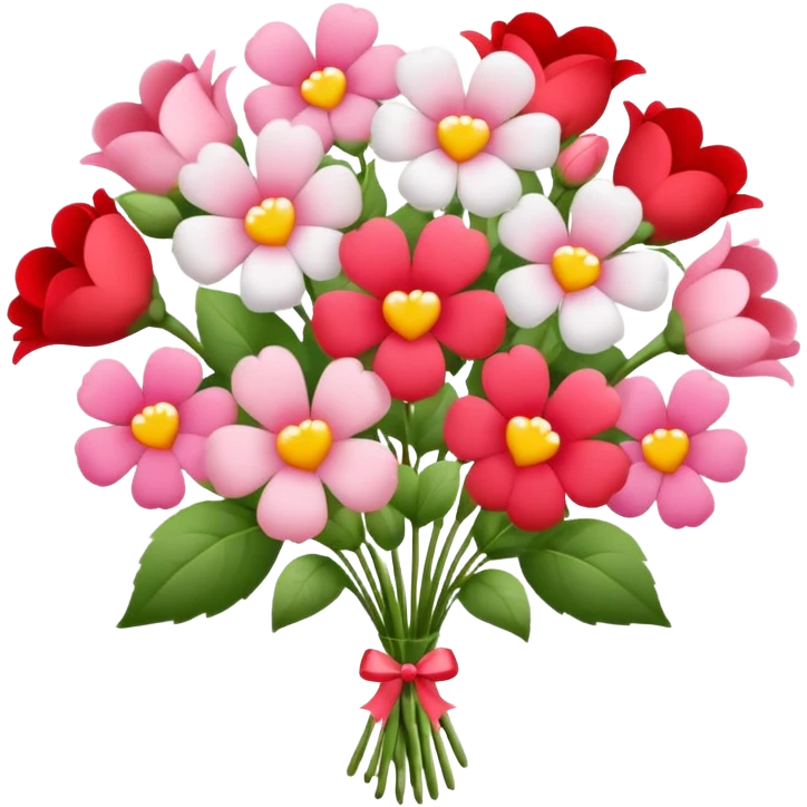 Bouquet with flowers as hearts ￼ emoji