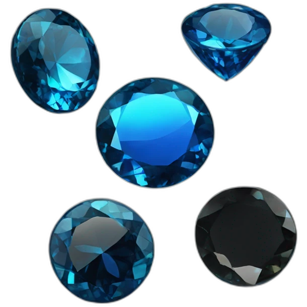 black and blue gemstone circular shiny  emoji