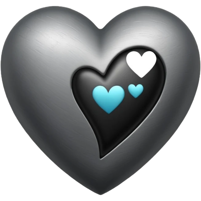 Corazón gris con negro  emoji