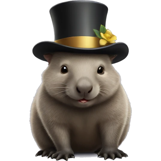 Wombat wearing top hat  emoji