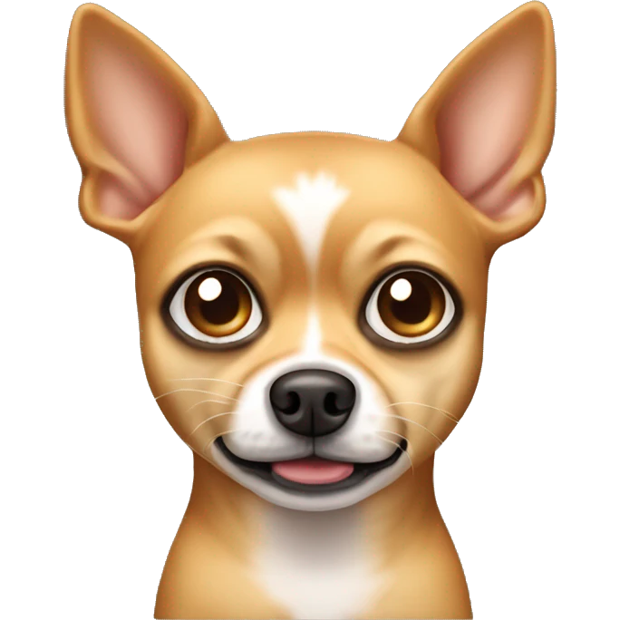 Tan dog chihuhua with eye crust and sneezing emoji