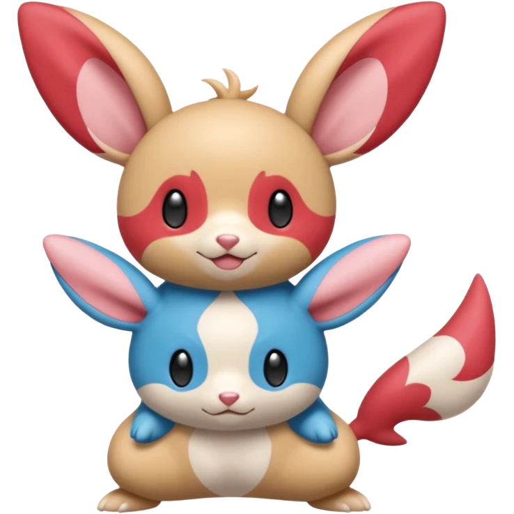 Teddiursa-Minccino-Plusle-Minun-fusion  emoji