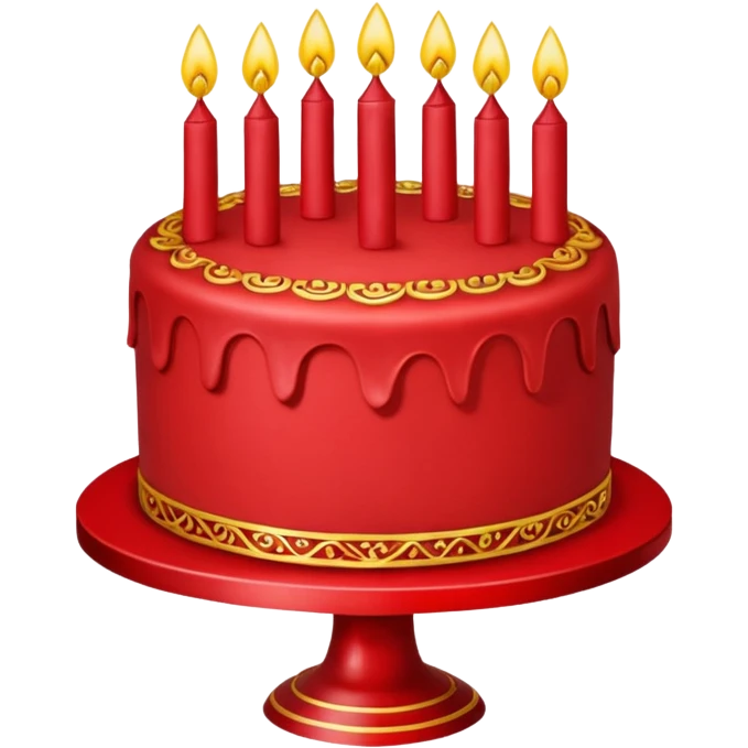 red cake with golden details emoji