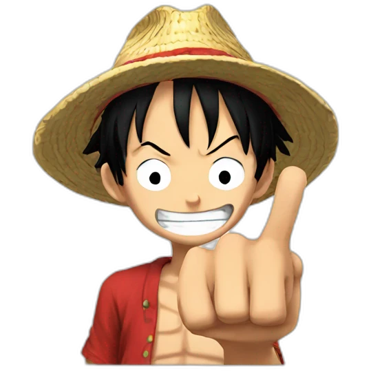luffy giving the finger emoji