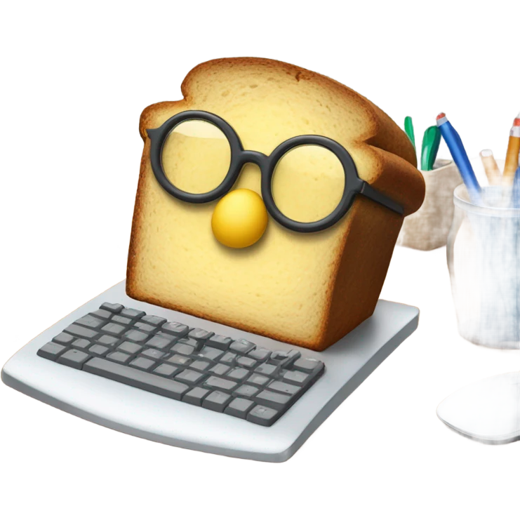 Loaf of Banana bread working an office job emoji