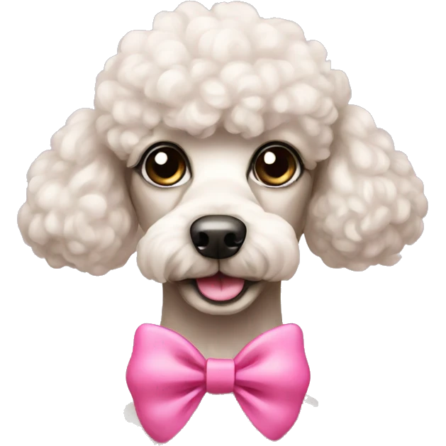 Poodle with pink bow emoji