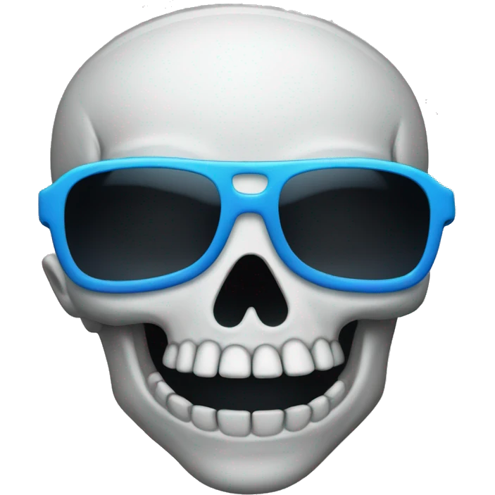 cool ass skull emoji with blue flams emoji