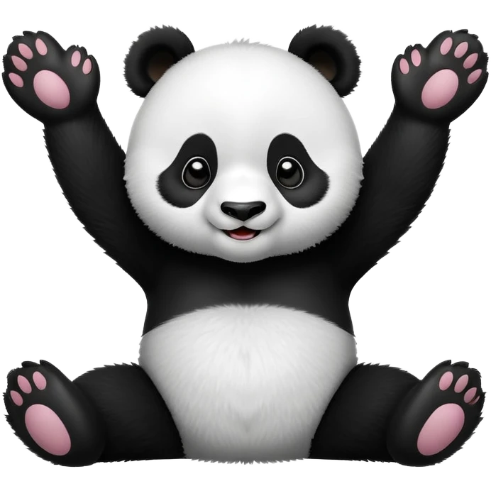 silly panda rolling on its back laughing with paws in the air emoji