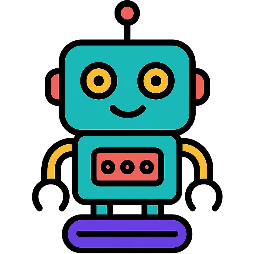 modern and friendly robot icon, suitable for tech branding emoji