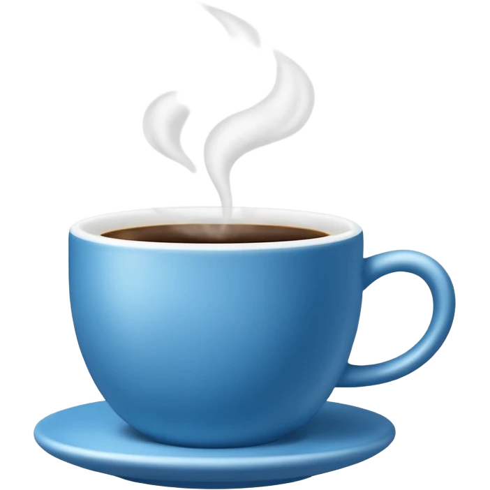 blue coffee cup with steam emoji