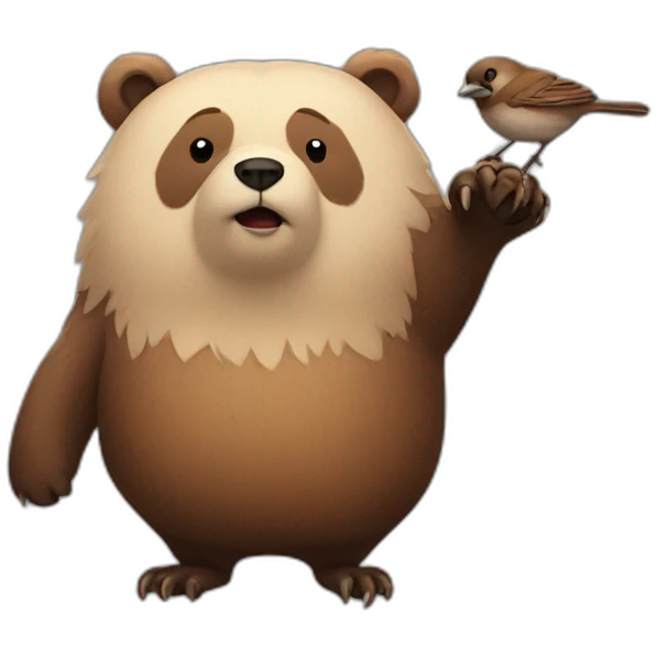 bear and Sparrow Friends emoji
