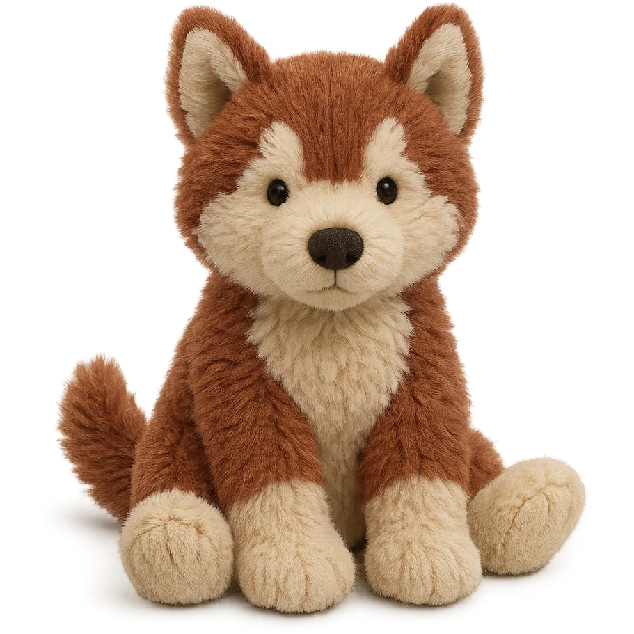 jellycat stuffed plush reddish-brown siberian husky pup emoji