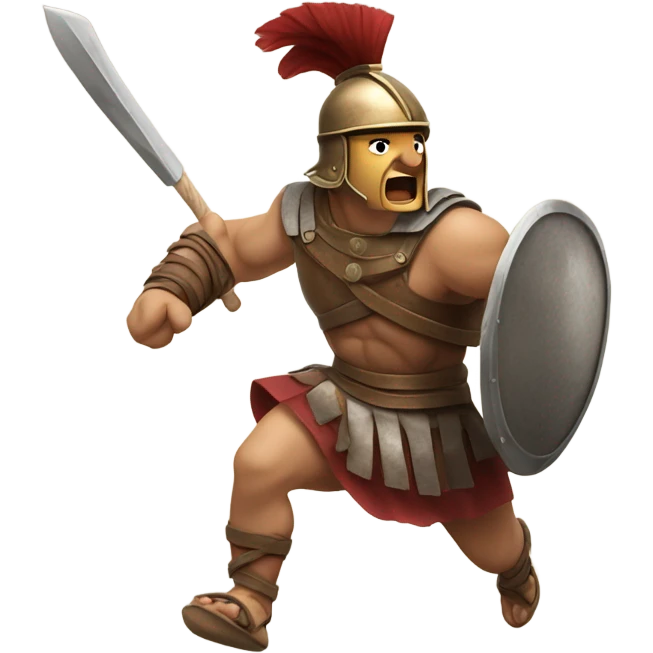 Gladiator running from the side, empty hands, full sprint emoji