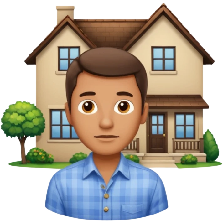 hombre comprando  una casa emoji