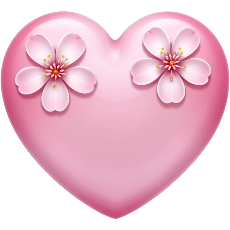 white heart with pink sakura blossom emoji