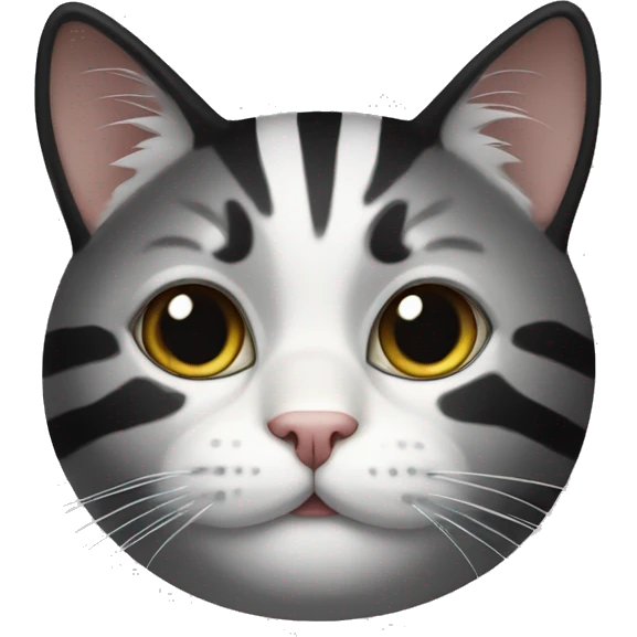 Black white striped cat emoji
