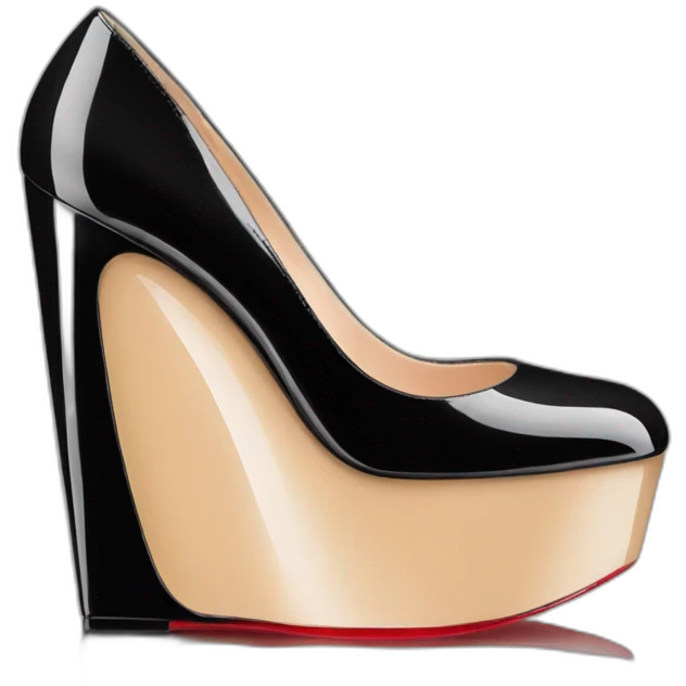 WEDGE heel LOUBOUTIN black PATENT emoji