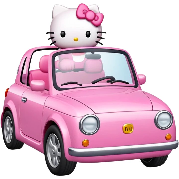 hello kitty driving emoji