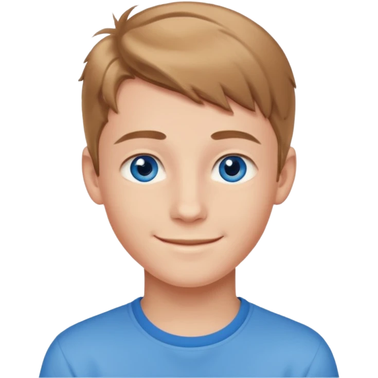 niño guapo adolescente de ojos azules sonriendo ENAMORADO emoji